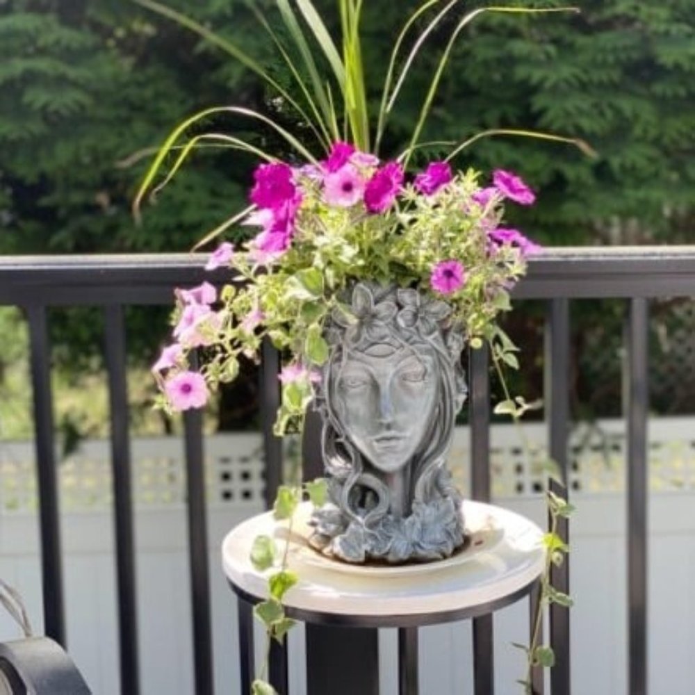 Creative Goddess Head Planter Statue for Garden Ornaments | 9×9×14 Inch